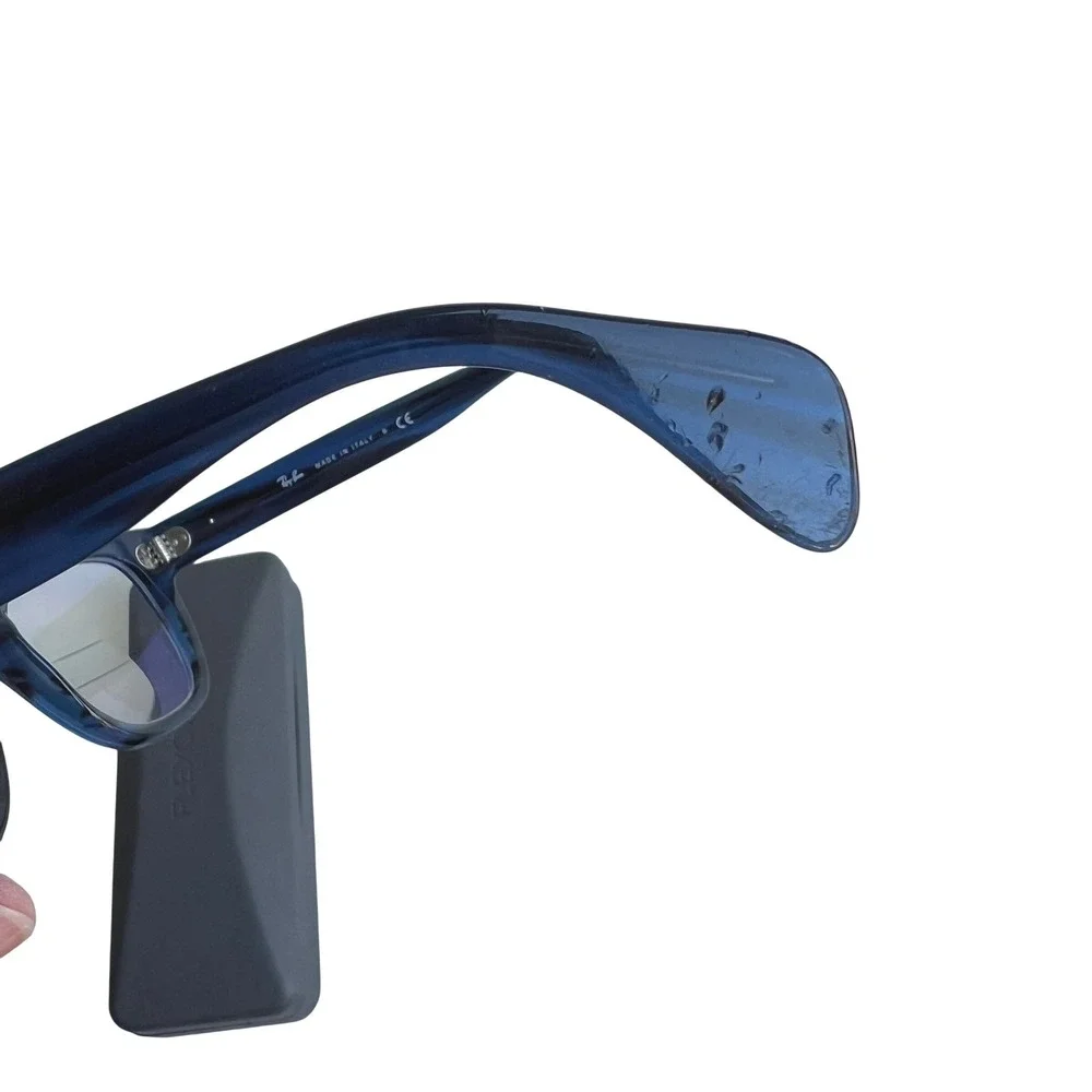 Ray-Ban RB 0880 8053 Blue Marble Square Eyeglasses Frames 49-19-145 Italy